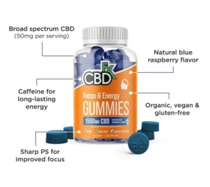 CBDfx Focus & Energy Gummies 1500mg D