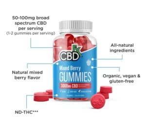 CBDfx Mixed Berry Gummies 3000mg D