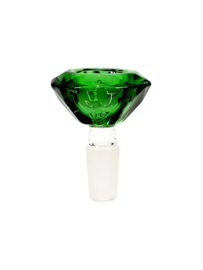 14mm Male Diamond Glass Bowl Green