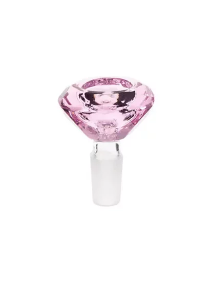 14mm Male Diamond Glass Bowl Pink