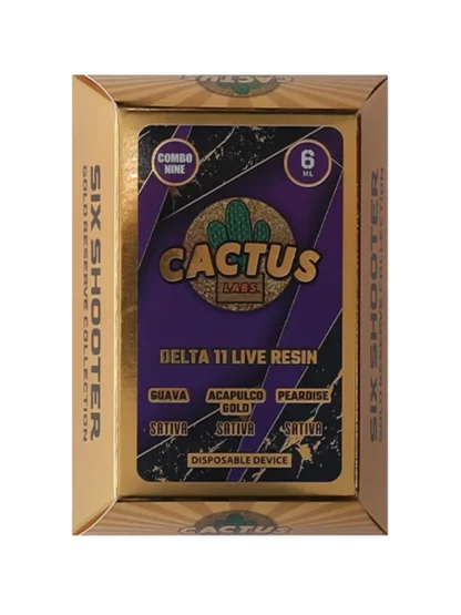 Cactus Labs Six Shooter Gold Reserve Collection Delta 11 Live Resin Guava Acapulco Gold Peardise