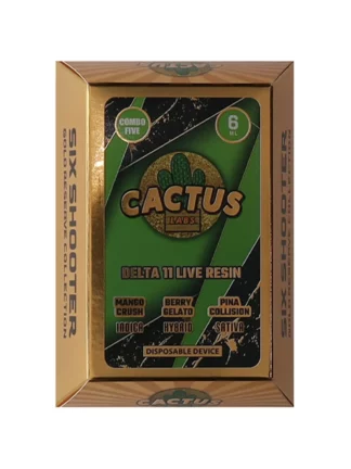 Cactus Labs Six Shooter Gold Reserve Collection Delta 11 Live Resin Mango Crush Berry Gelato Pina Collision