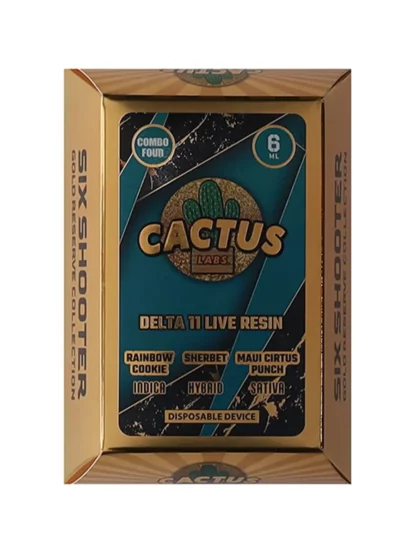 Cactus Labs Six Shooter Gold Reserve Collection Delta 11 Live Resin Rainbow Cookie Sherbet Maui Citrus Punch