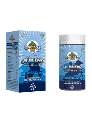Blue Razz Ice Cactus Labs 5D Jar Gummies 3000mg