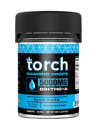 Blue Razz Torch diamond drops 5000mg D9+THC-A