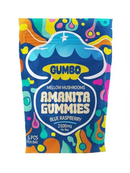 Gumbo magic mushroom amanita gummies 2500mg Blue rasberry