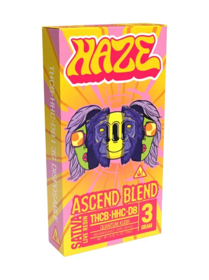 Haze Ascend Blend THCB+HHC+D8 3G Rechargeable Vape Box