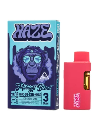 Haze Midnight Blend HHC+D8+CBN+HHCO 3G Rechargeable Vape Ice Cream Cake
