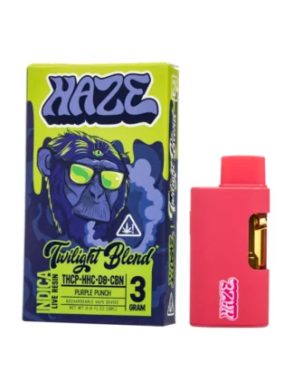 Haze Twilight Blend THCP+HHC+D8+CBN 3G Rechargeable Vape Purple punch