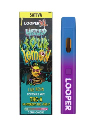 Sour Lemon Looper XL Lifted Series THC-A+11-hydroxy-THC+THC-P Vape 3G