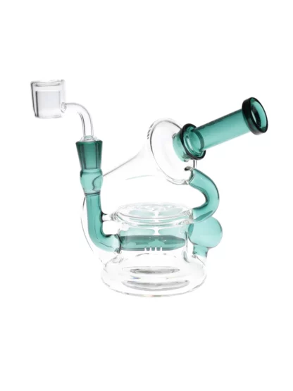 7" Tsunami Concentrate Rig Inline Percolator Water Pipe Green