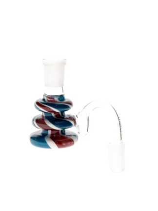 Pacific Ribbed 90 Degree 14MM Joint Ash Catcher red green