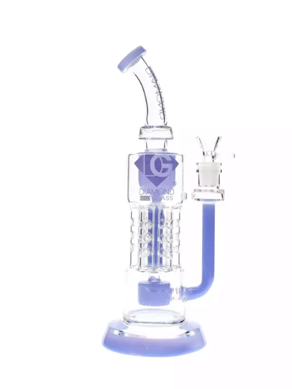 11 Julius Diffuser Perc Dab Rig by Diamond Glass Milk-Blue
