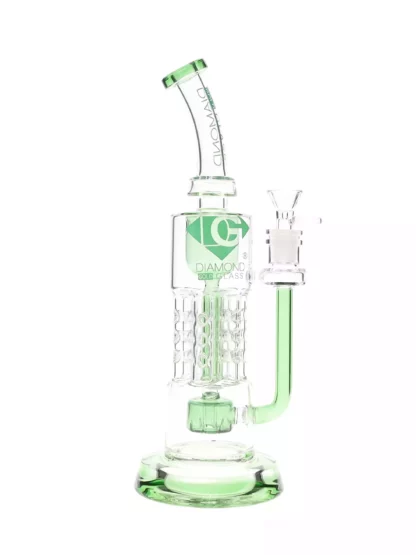 11 Julius Diffuser Perc Dab Rig by Diamond Glass green