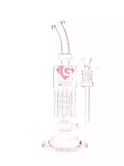11 Julius Diffuser Perc Dab Rig by Diamond Glass pink