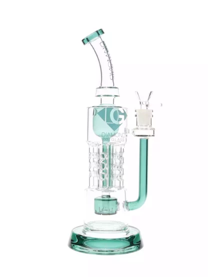 11 Julius Diffuser Perc Dab Rig by Diamond Glass teal