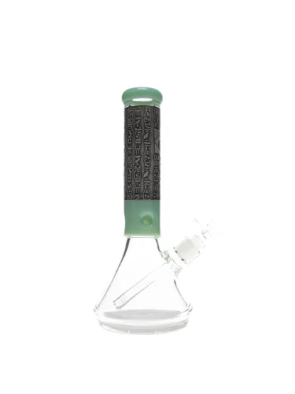 12 Glyph No Perc Beaker Bong by Diamond Glass Green