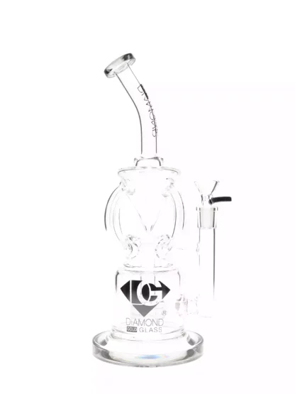 12 Recycler With Matrix Showerhead Perc Dab Rig by Diamond Glass Black