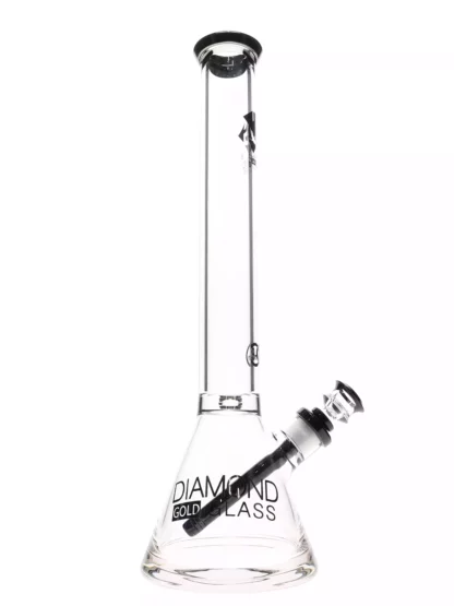 19 99 Ice Pinch Colored Downstem Water Pipe by Diamond Glass Black