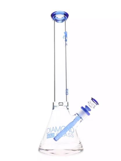 19 99 Ice Pinch Colored Downstem Water Pipe by Diamond Glass Blue