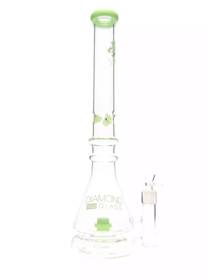 20" Hybrid Reverse Showerhead Water Pipe by Diamond Glass green