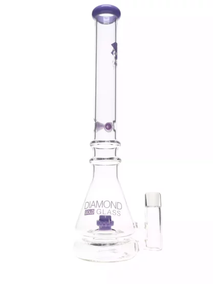 20" Hybrid Reverse Showerhead Water Pipe by Diamond Glass Violet