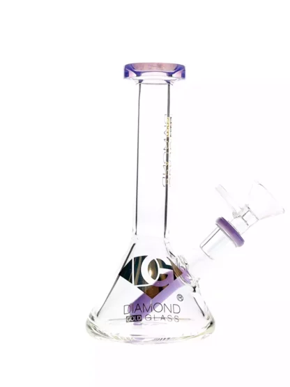 6 Shooter Stem Perc Dab Rig by Diamond Glass Violet