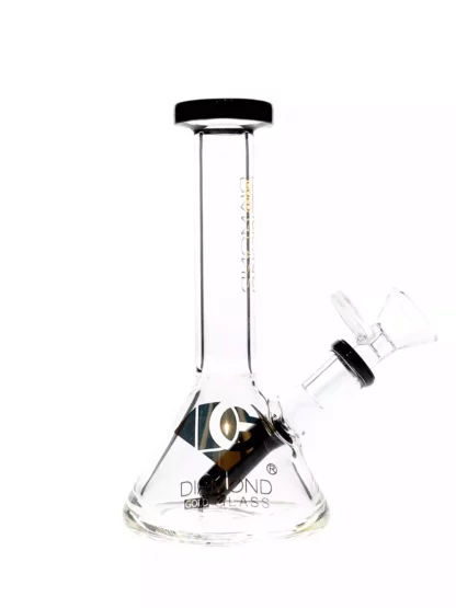 6 Shooter Stem Perc Dab Rig by Diamond Glass black
