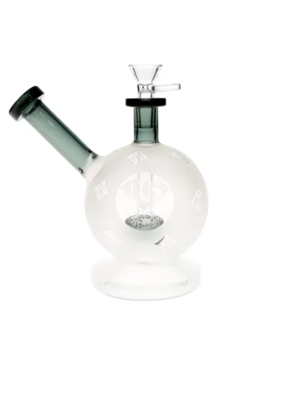 7" Snowball Marshmallow Perc Dab Rig by Diamond Glass Black