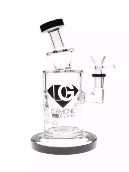 9 Mini Mine Perc Dab Rig by Diamond Glass Black