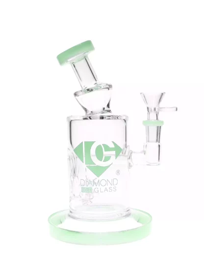 9 Mini Mine Perc Dab Rig by Diamond Glass Green