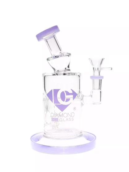 9 Mini Mine Perc Dab Rig by Diamond Glass Violet