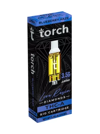 Blueberry Haze Torch THC-A Live Resin Diamonds 510 Cartridge 3.5G