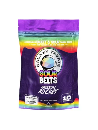 Rainbow Rocket Galaxy Treats Sour Belts D8+D9+HHC+THCP Gummies 3000mg
