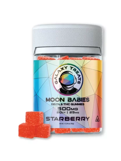 Strawberry Galaxy treats babies D8 THC gummies 500mg