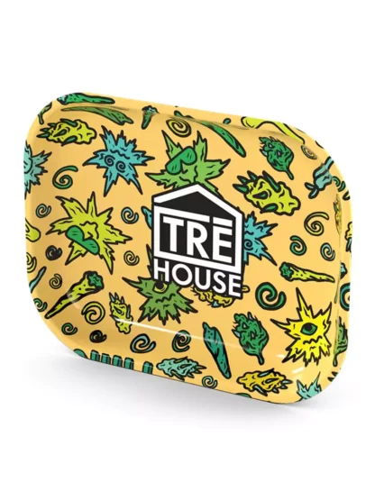 Tre house metal rolling tray medium Yellow