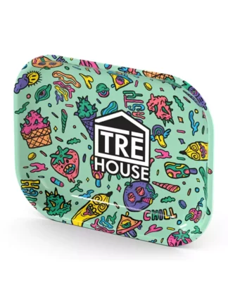 Tre house metal rolling tray small Green