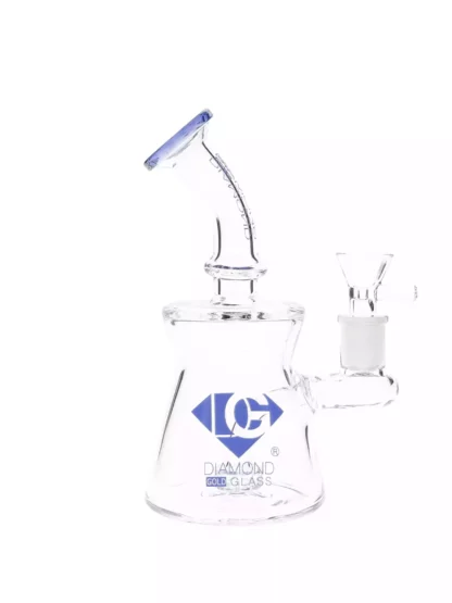 7" Tulle Bent Neck Dab Rig by Diamond Glass Blue Violet