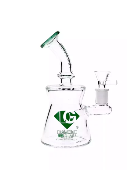 7" Tulle Bent Neck Dab Rig by Diamond Glass Teal