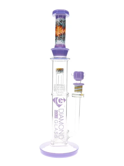 16" Wig Wag Matrix Showerhead Water Pipe by Diamond Glass purple