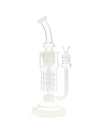 11" Julius Diffuser Perc Dab Rig by Diamond Glass White
