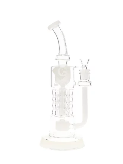 11" Julius Diffuser Perc Dab Rig by Diamond Glass White