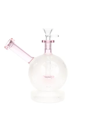 7" Snowball Marshmallow Perc Dab Rig by Diamond Glass Pink