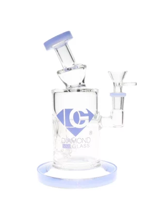 9" Mini Mine Perc Dab Rig by Diamond Glass Milk Blue