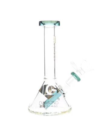 6" Shooter Stem Perc Dab Rig by Diamond Glass Teal