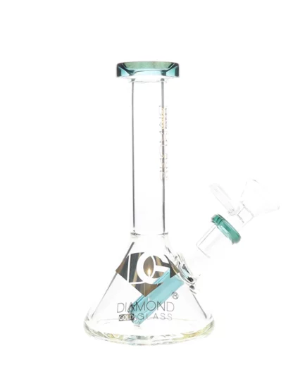 6" Shooter Stem Perc Dab Rig by Diamond Glass Teal