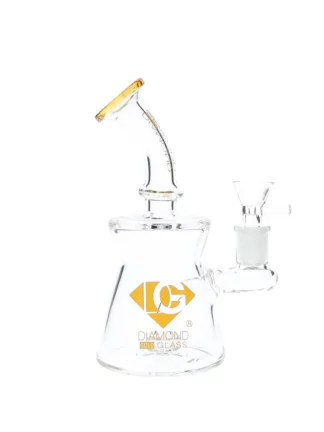 7" Tulle Bent Neck Dab Rig by Diamond Glass Gold