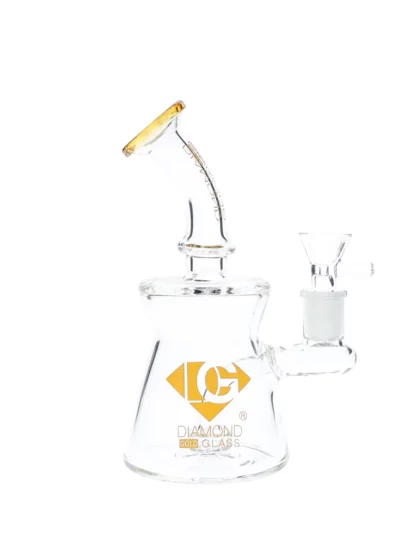 7" Tulle Bent Neck Dab Rig by Diamond Glass Gold
