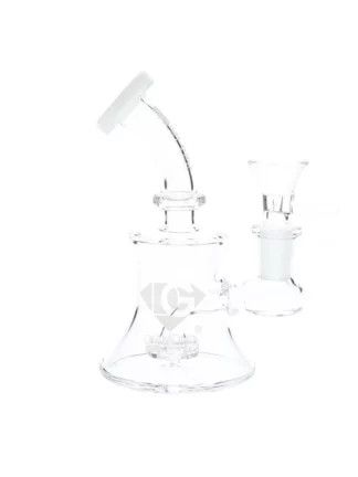 5" Mini-Shower Dab Rig by Diamond Glass White