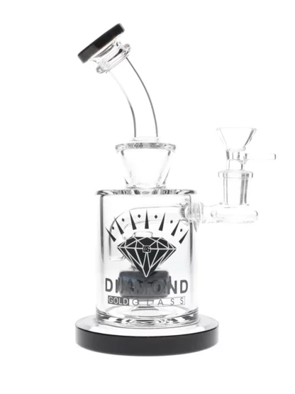 6" Cabo Tire Perc Dab Rig by Diamond Glass Black